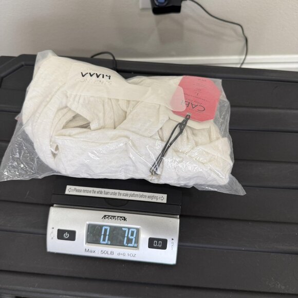 Cabi Sweetheart Topper Shirt Womens Large White 100% Linen Button Front Top - Picture 11 of 11